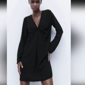 NWT Zara Black Long Sleeve Cocktail Dress Size US S